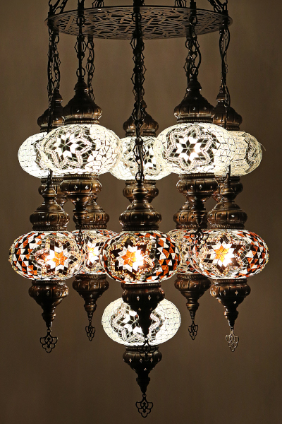 11in1 No3 Size Antique Mosaic Laser Chandelier